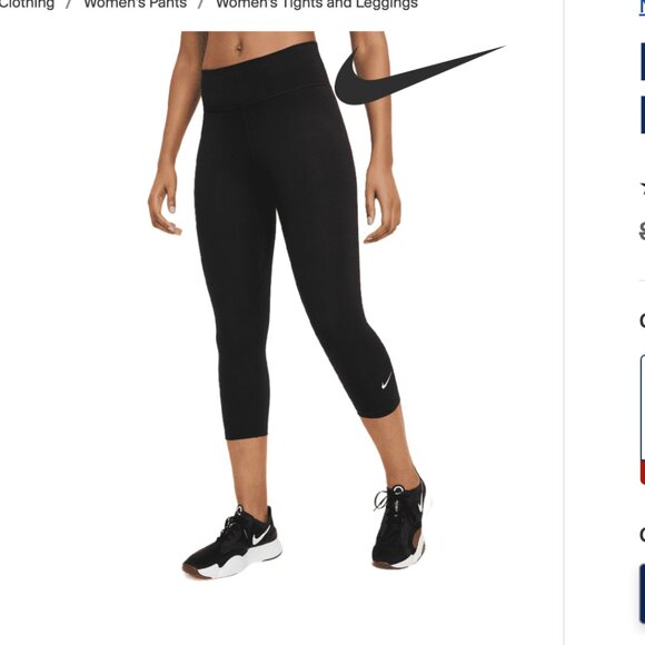 Nike One Mid-Rise Crop Legging  sz XL - Picture 1 of 5